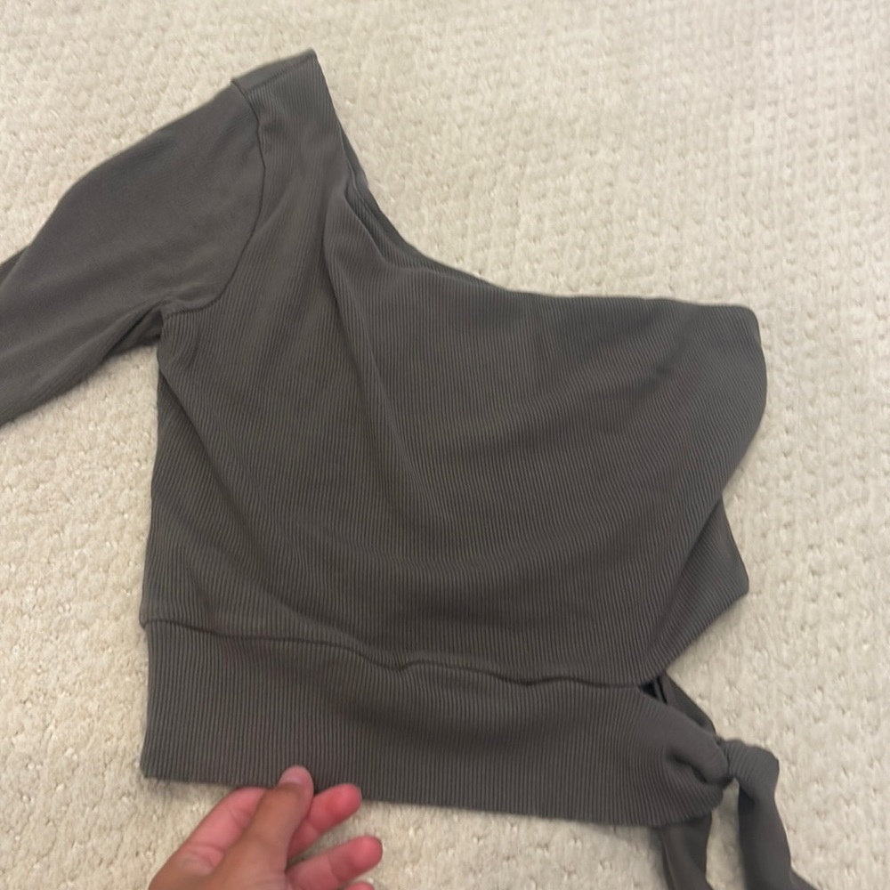 ILLA ILLA Army green one shoulder knit top from a boutique in costa rica